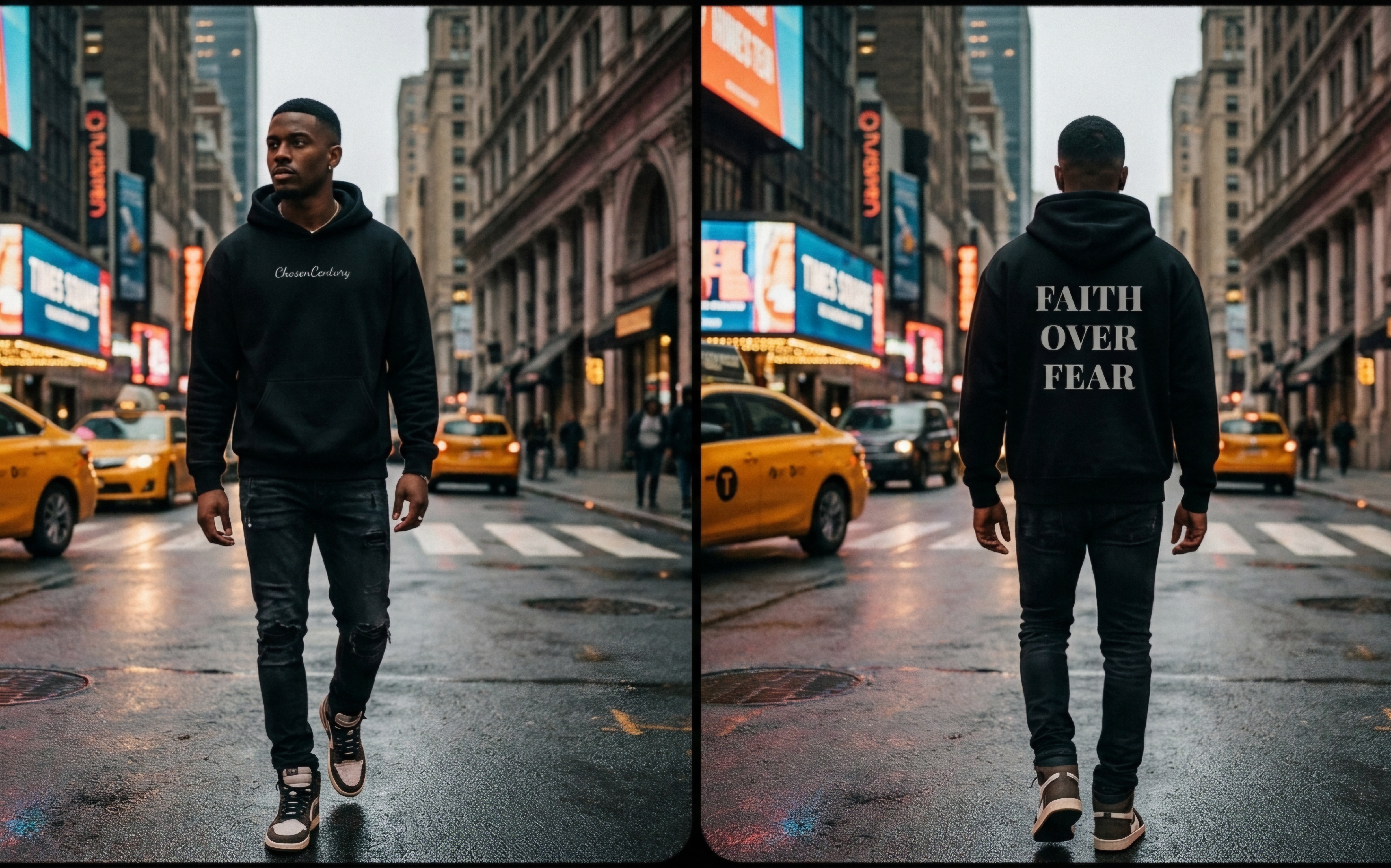 Faith Over Fear Hoodie — Times Square NYC